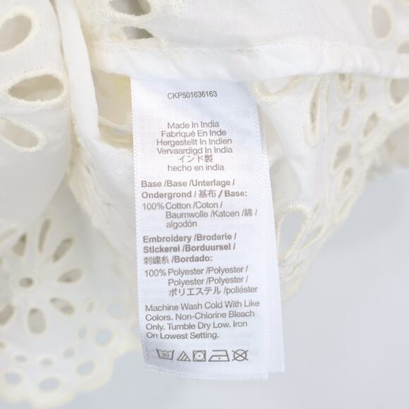 NWT Madewell Embroidered Shirred Puff-Sleeve Top In Floral Eyelet Ivory Size XXS - Picture 10 of 10